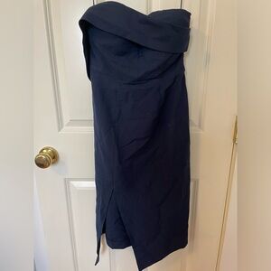 Showpo One Shoulder Navy Dress
